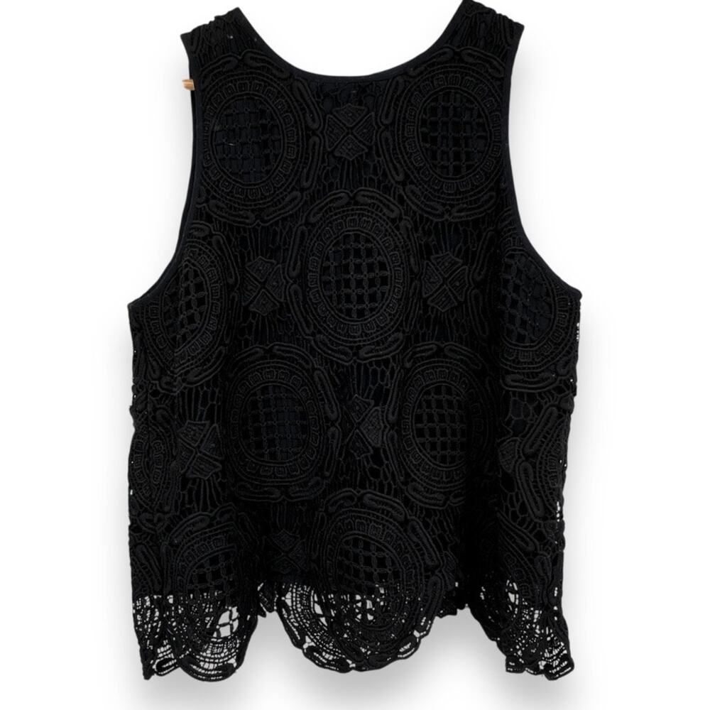 Banana Republic Lace Sleeveless Blouse‎ Women’s M Black Lined Casual Resortwear